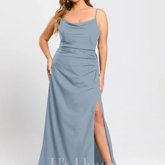 Dusty Blue Bridesmaids Dress - Picture 5 of 10